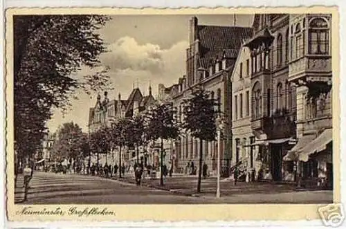 04167 Ak Neumünster Großflecken Strassenmotiv 1939