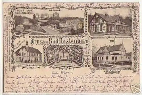 04083 Ak Gruss aus Rastenberg Gasthäuser 1908