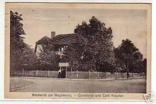 03971 Ak Biederitz bei Magdeburg Conditorei & Cafe 1926