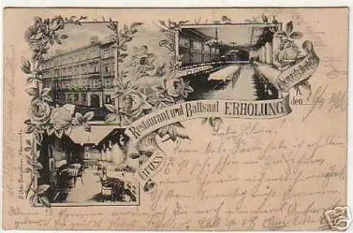 03983 Ak Gruss aus Restaurant Erholung Chemnitz 1900