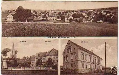 03615 Ak Gruß aus Wildenau i.V. Gasthaus usw. 1935