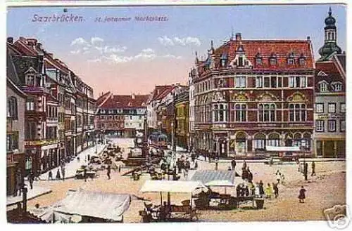 03443 Ak Saarbrücken St. Johanner Marktplatz 1915