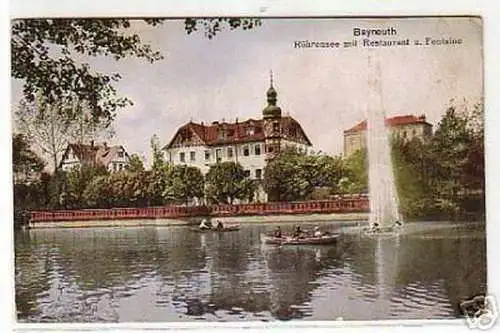 03519 Ak Bayreuth Röhrensee mit Restaurant 1916