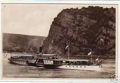 03594 Ak Schnelldampfer Chriemhild an der Loreley 1929