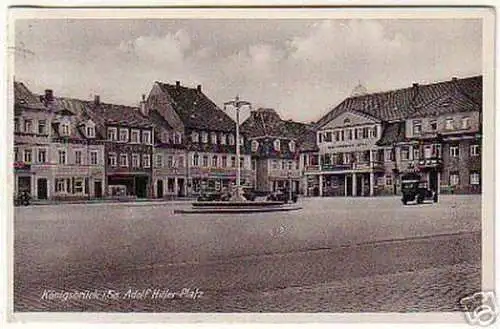 03142 Ak Königsbrück Gasthaus und Apotheke 1938