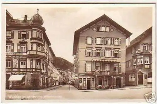 03162 Ak Wildbad im Schwarzwald Wilhelmstrasse um 1940