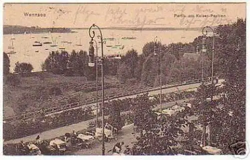 03085 Ak Wannsee Partie am Kaiser Pavillon 1920