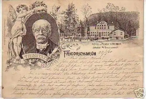 02576 Ak Gruss aus Friedrichsruh Hotel Werner 1900