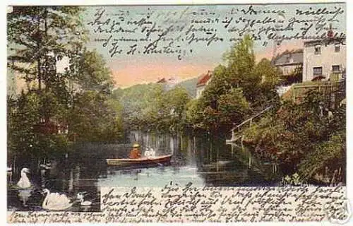 02396 Ak Schmölln S.-A. Sprottepartie mit Ruderboot 1905