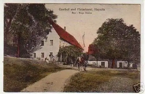 02459 Ak Gasthof und Fleischerei Heynitz um 1920