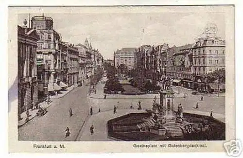 02383 Ak Frankfurt a.M. Goetheplatz m. Gutenbergdenkmal