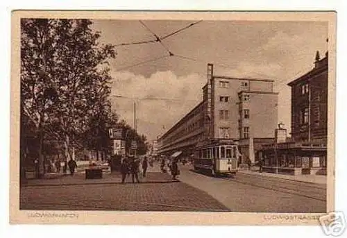 02085 Ak Ludwigshafen Ludwigstrasse mit Strassenbahn