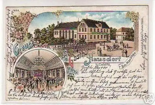 01212 Ak Lithographie Gruss vom Gasthof Hausdorf 1903