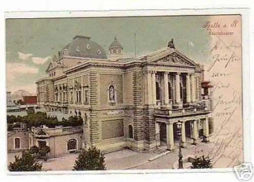 01252 Ak Halle an der Saale Stadttheater 1904