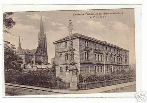 01148 Ak Aue Fachschule für Blechbearbeitung 1911