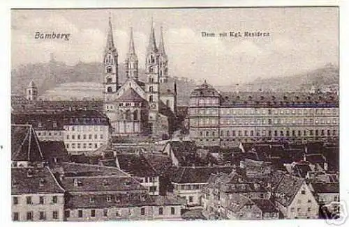 01042 Ak Bamberg Dom mit kgl. Residenz um 1910