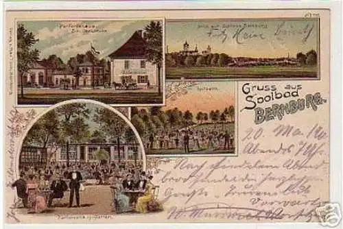 01068 Ak Lithographie Gruss aus Soolbad Bernburg 1900