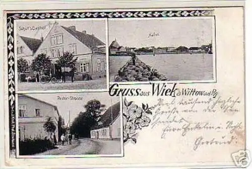 01104 Ak Gruss aus Wiek Gasthaus & Hafen 1901