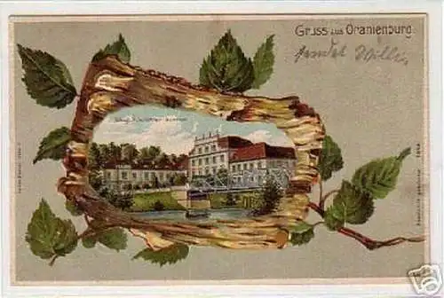 01096 Ak Prägekarte Gruss aus Oranienburg 1903