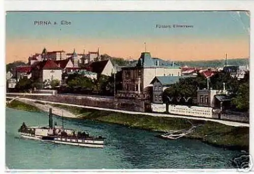 00820 Ak Pirna an der Elbe Försters Elbterasse 1926