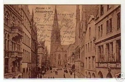 00786 Ak Münster Prinzipalmarkt Bahnhofswirtschaft 1919