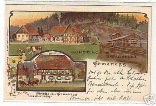 00662 Ak Lithographie Wirtshaus Löwenegg um 1900