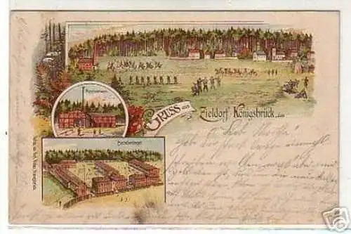 00611 Ak Gruss aus Zieldorf-Königsbrück Lager 1908