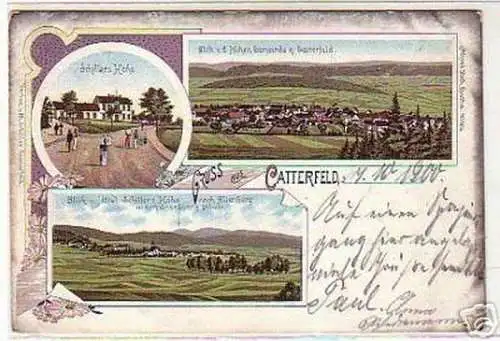 00529 Ak Gruss aus Catterfeld Hotel Schillers Höhe 1900