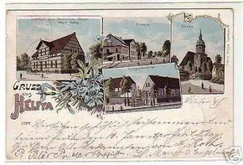 00547 Ak Gruss aus Helfta Gasthaus usw. 1901