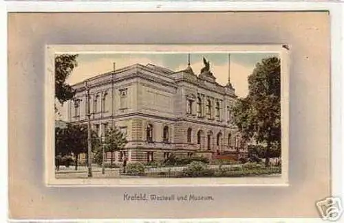 00567 Ak Krefeld Westwall und Museum 1909