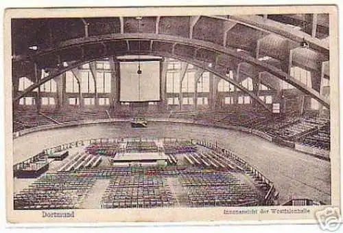 00380 Ak Dortmund Innenansicht der Westfalenhalle 1930