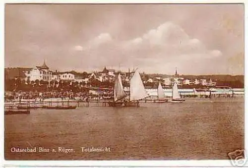 00201 Ak Ostseebad Binz auf Rügen Totalansicht 1930