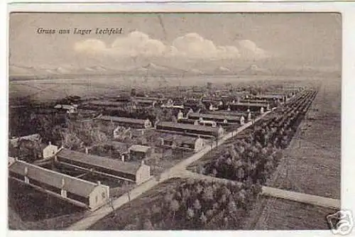 00267 Ak Gruß aus Lager Lechfeld 1909