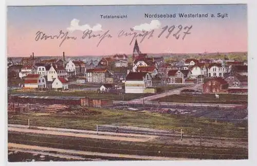 94334 Ak Nordseebad Westerland auf Sylt Totalansicht 1927