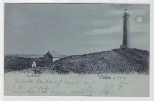 94308 Mondscheinkarte Wittdün auf Amrum Leuchtturm 1902