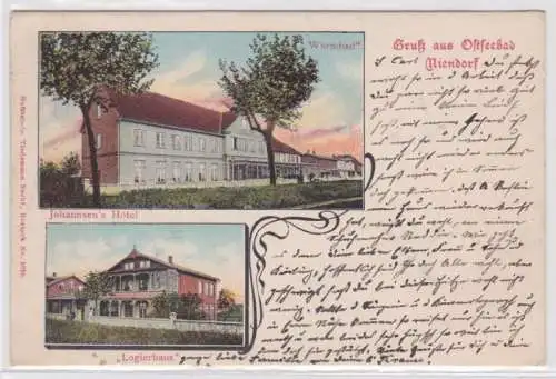 98622 Mehrbild Ak Gruß aus Ostseebad Niendorf Johannsens Hotel 1904