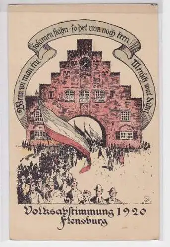 93377 Künstler Ak Flensburg Volksabstimmung 1920