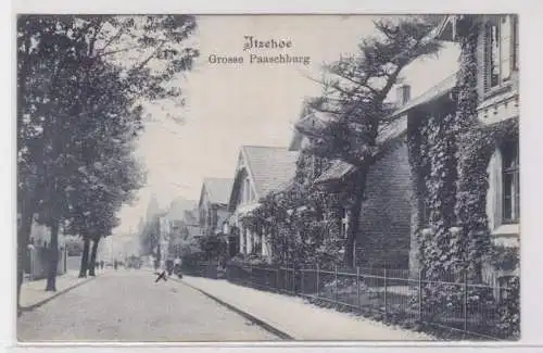 78842 AK Itzehoe - Grosse Paaschburg, Straßenansicht mit Stadtvilla 1907