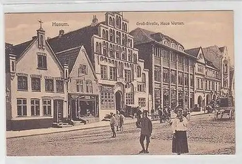 66573 Ak Husum Groß-Strasse, Haus Werner um 1925