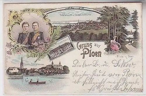 66211 Ak Lithographie Gruss aus Plön in Holstein 1899