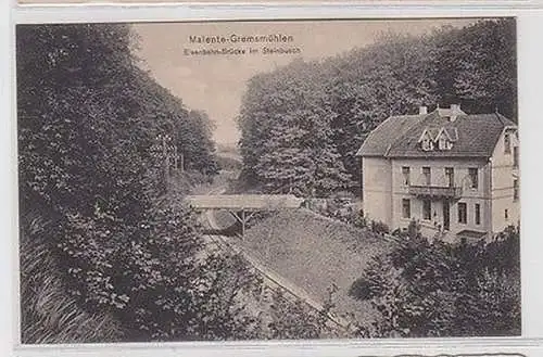 62699 Ak Malente Gremsmühlen Eisenbahn Brücke im Steinbusch um 1910