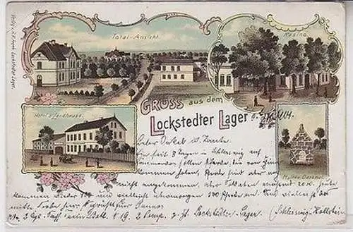 63054 Ak Lithographie Gruß aus dem Lockstedter Lager 1901