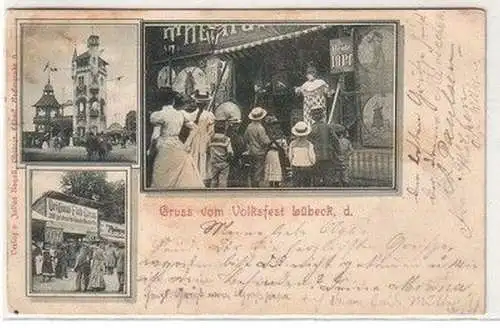 59791 Mehrbild Ak Gruß vom Volksfest in Lübeck 1899