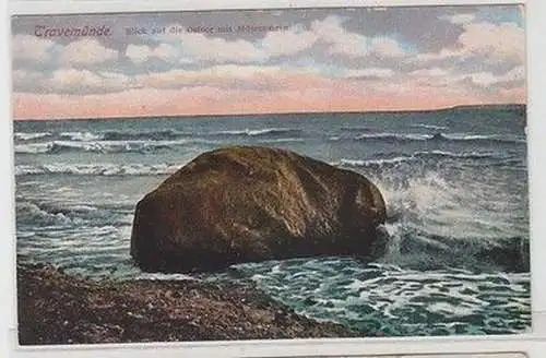 60061 Ak Travemünde Blick auf die Ostsee mit Möwenstein 1917