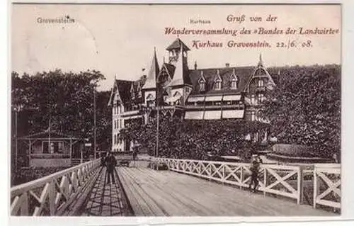 57566 Ak Gravenstein Kurhaus Wanderversammlung des Bundes der Landwirte 1908