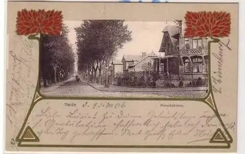 57692 Jugenstil Ak Heide Marschstrasse 1906