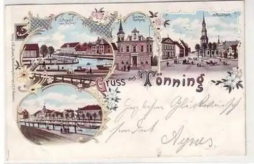 58392 Ak Lithographie Gruß aus Tönning 1897