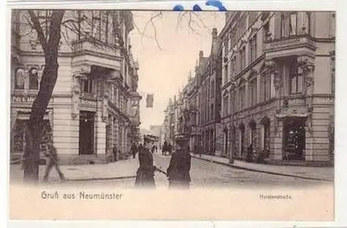 54016 Ak Gruß aus Neumünster Holstenstrasse 1907