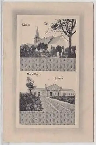 53994 Mehrbild Ak Medelby Kirche und Schule um 1910