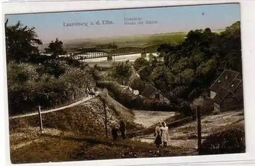 53631 Ak Lauenburg an der Elbe Elbbrücke hinter der Münze um 1910